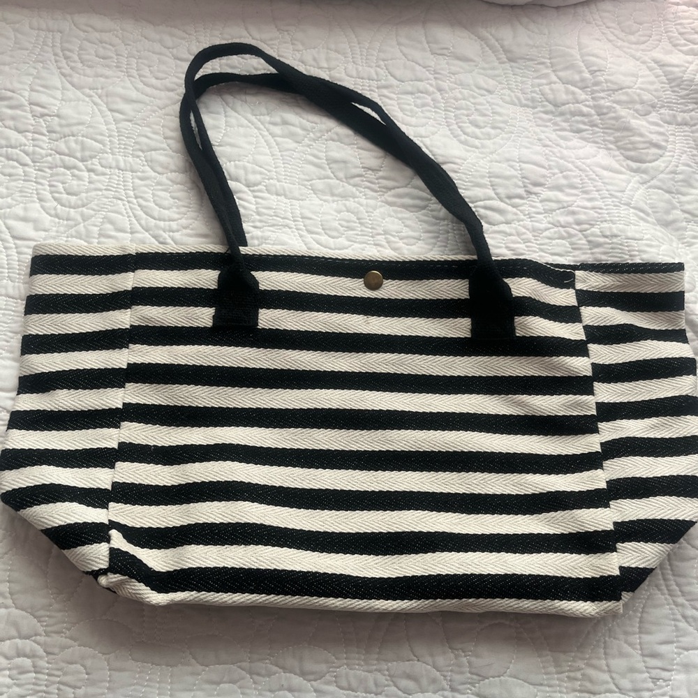 Striped Black and White Tote Bag